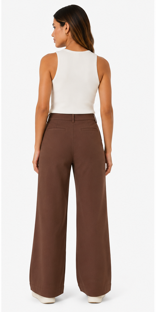 Calça Alfaiataria Doce Trama Feminina - Café