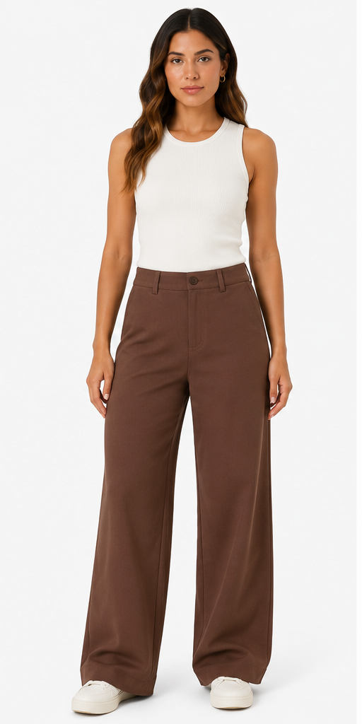 Calça Alfaiataria Doce Trama Feminina - Café