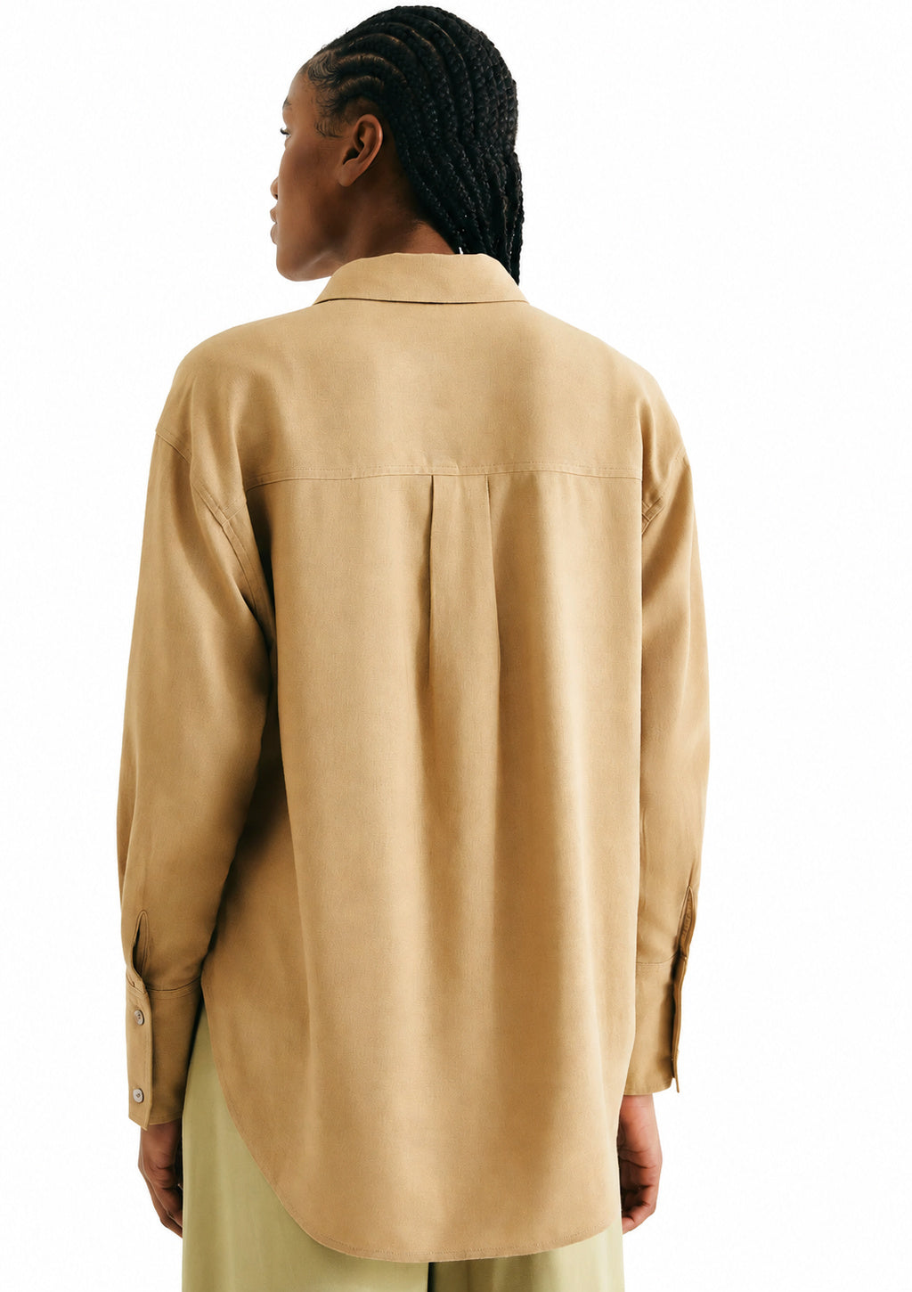Camisa Manga Longa Oversized Feminina Hering - Bege
