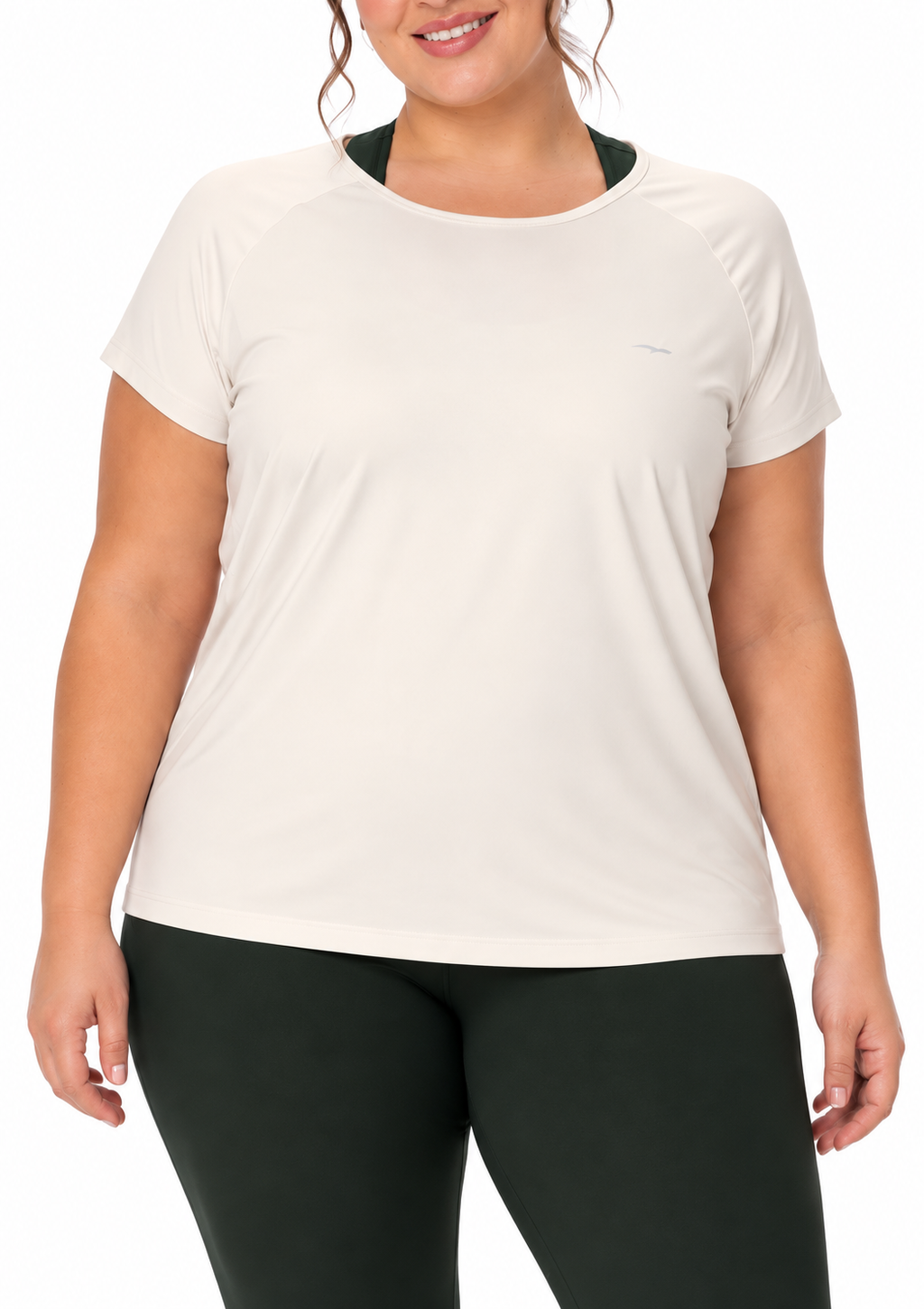 Camiseta Fitness Dry Secagem Rápida Plus Size Feminino Zee Rucci - Off White
