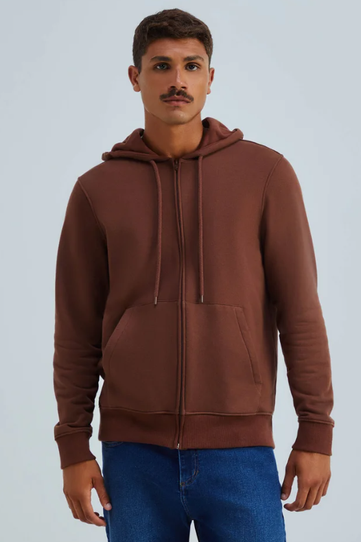 Jaqueta Moletom Peluciado Hering Masculina - Marrom