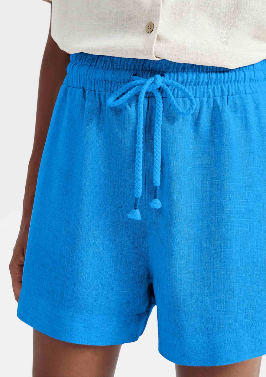 Shorts Hering Em  Viscolinho Feminino - Azul