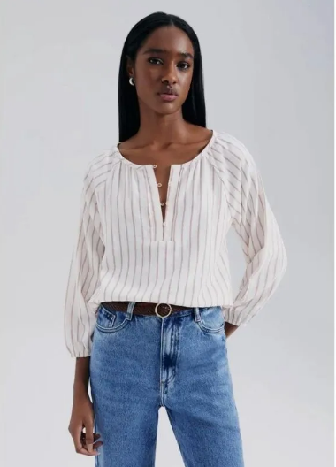 Calça Jeans Hering Pantalona Cintura Média Feminina - Azul