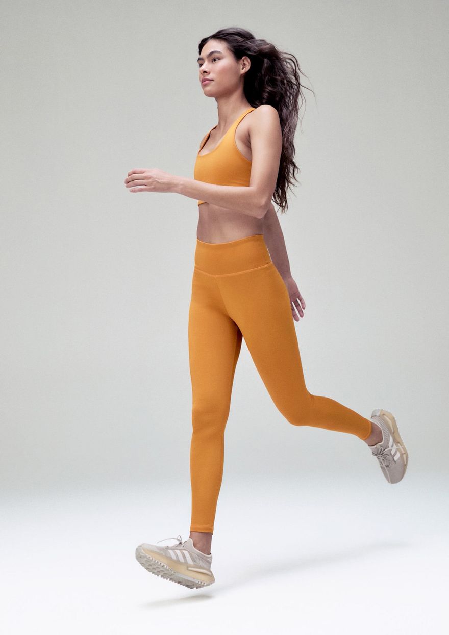 Calça Leggin Hering Esportiva Com Fio Lycra Feminina - Laranja