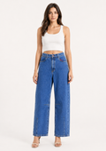 Calça Jeans Barrel Feminina Max Denim - Azul