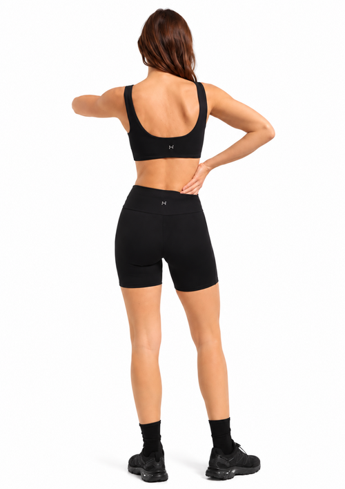 Bermuda Feminina Esportiva Biker Com Fio Lycra - Preto