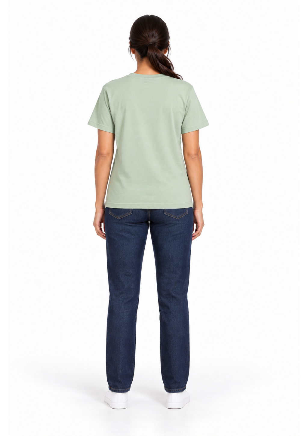 Camiseta Manga Curta Gola Larga em Algodão Feminina Hering - Verde Pistache