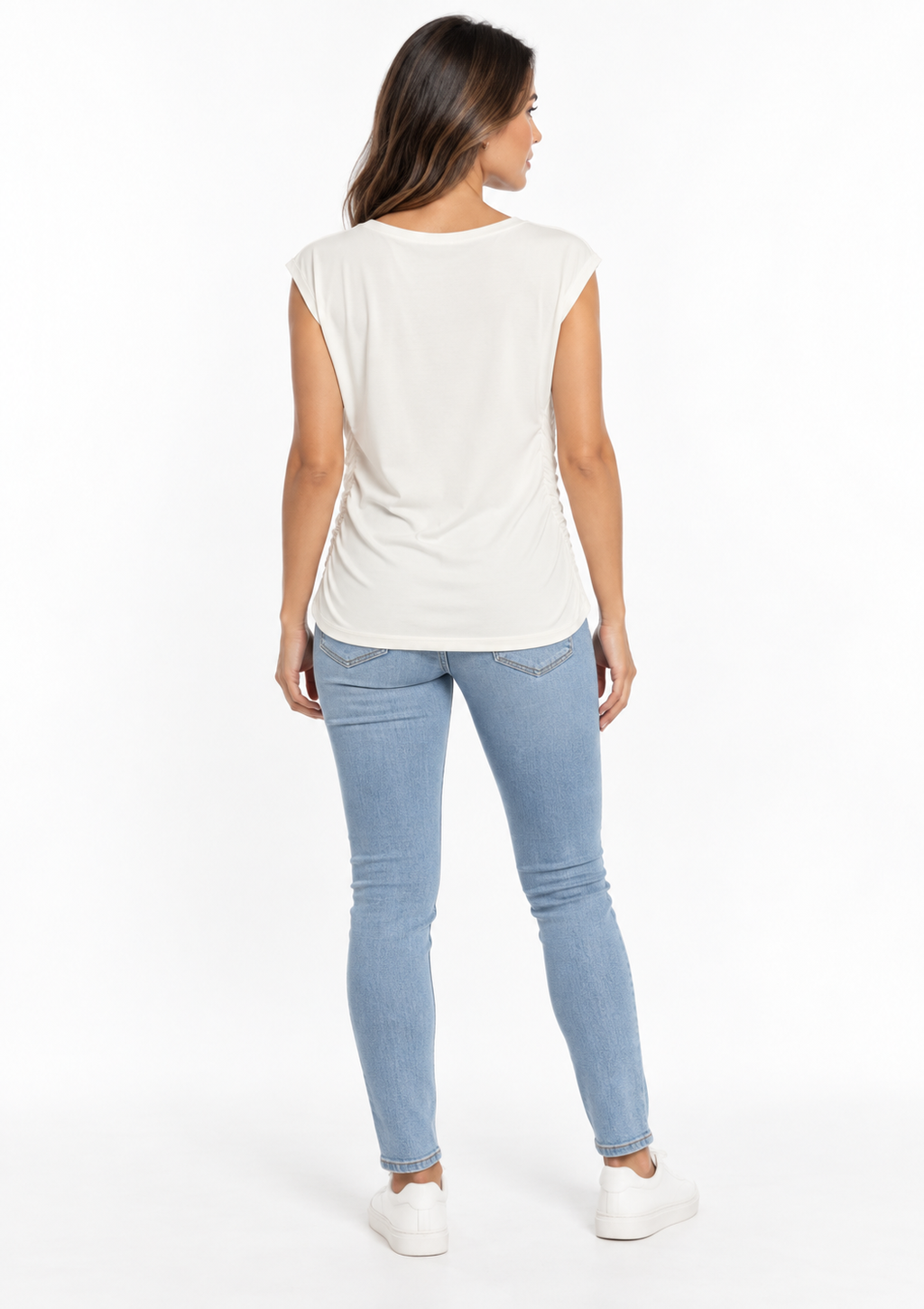 Camiseta Sem Manga Feminina Doce Trama - Off White branca