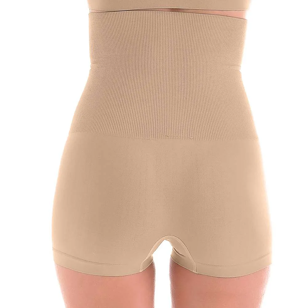 Calcinha Boxer Modeladora Alta sem Costura Zee Rucci - Bege