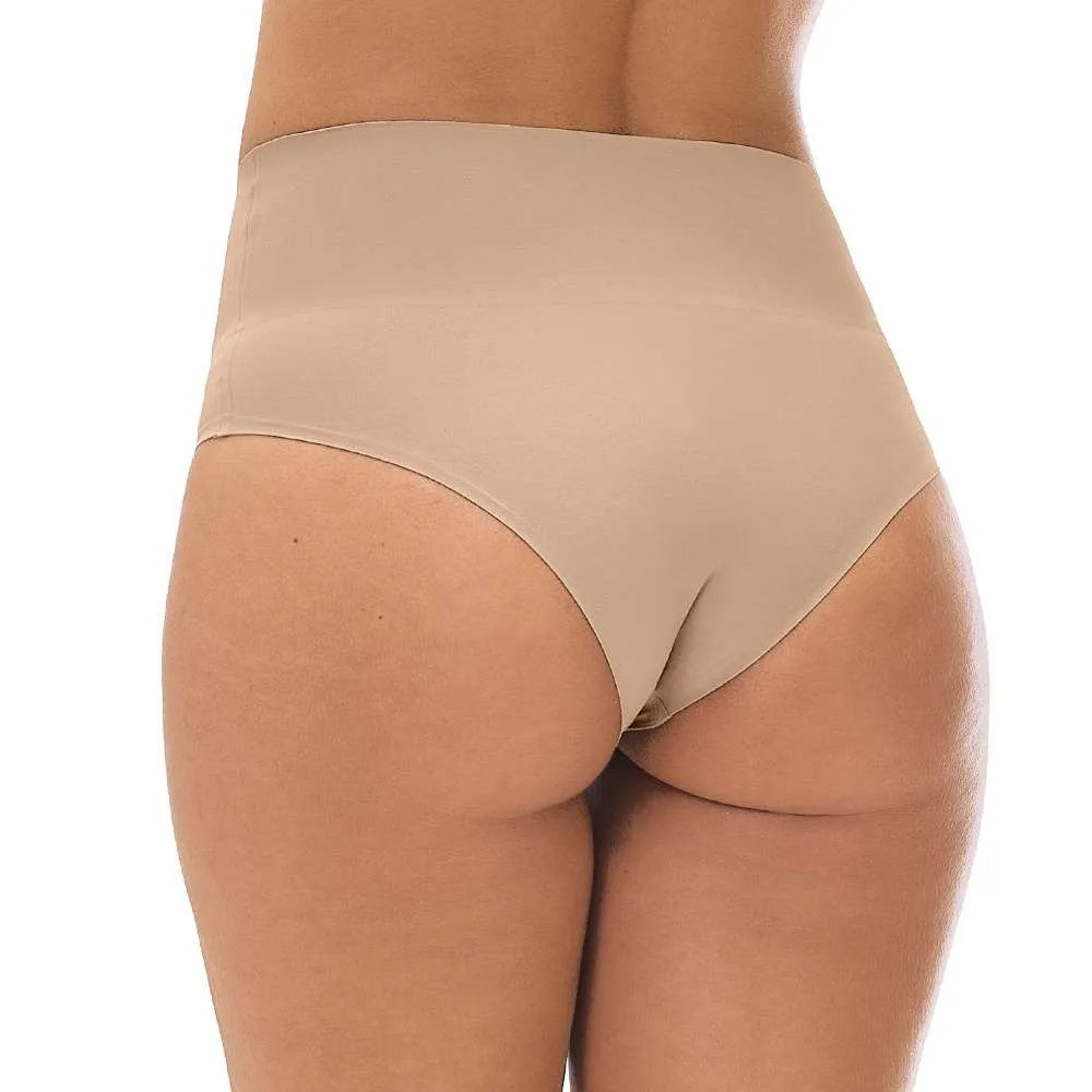 Calcinha Tanga Cós Alto Laser Termofusionada Zee Rucci - Bege