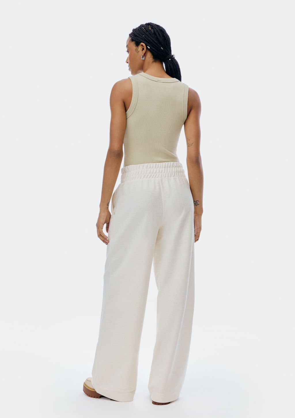 Calça Wide Leg Com Linho Feminino Hering - Bege