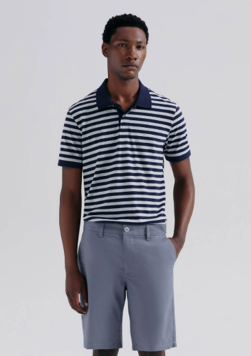 Bermuda Básica Hering Chino Reta Em Sarja Masculina - Cinza