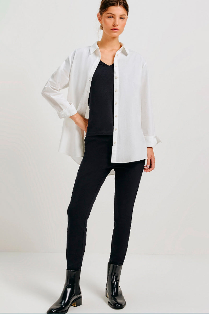 Blusa Básica Hering Decote V Feminina - Preta
