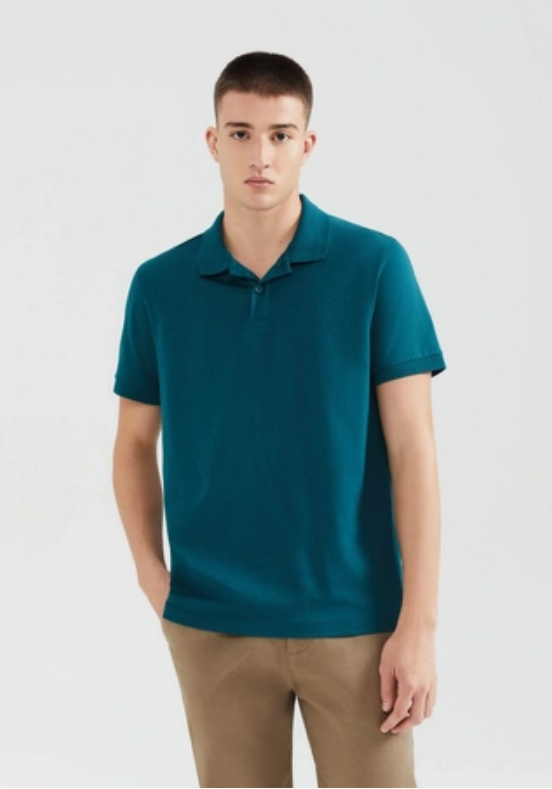 Camisa Polo Hering Básica Pima Masculina - Verde