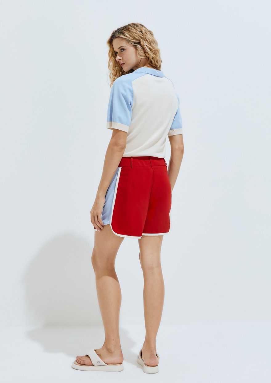 Shorts Solar Hering Alfaiataria Feminino - Vermelho