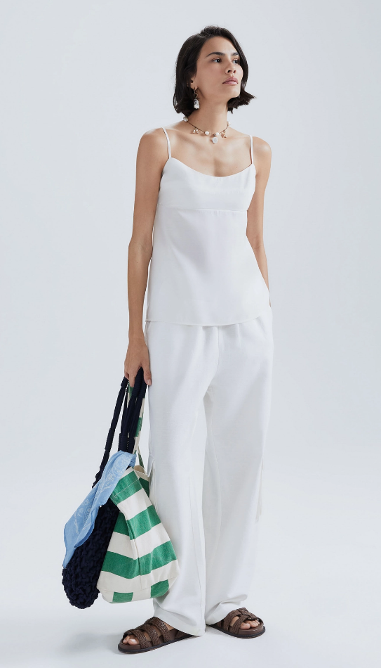 Regata Feminina Hering Evasê Em Modal - Off White