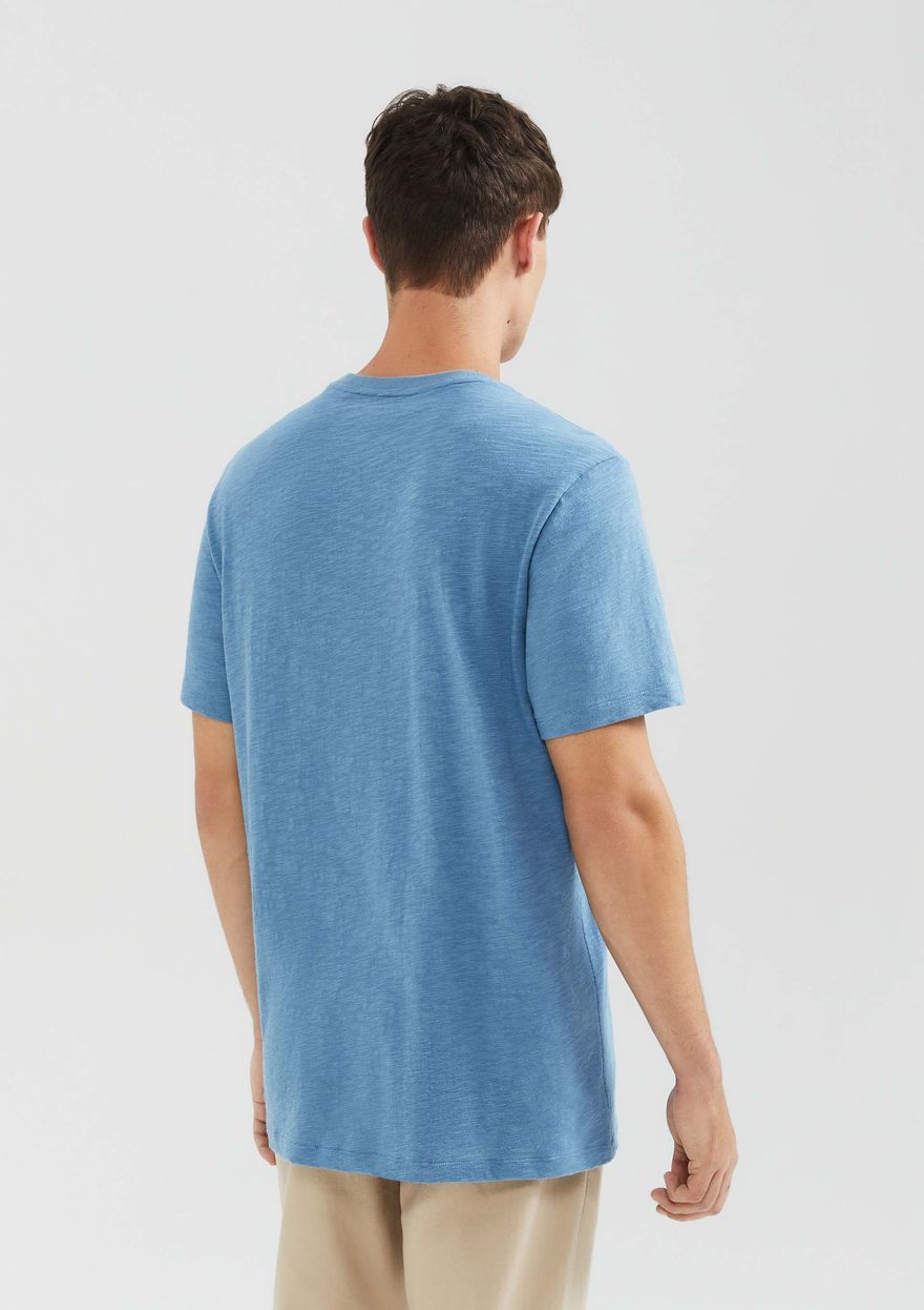 Camiseta Hering Comfort Em Malha Flamê Masculina - Azul