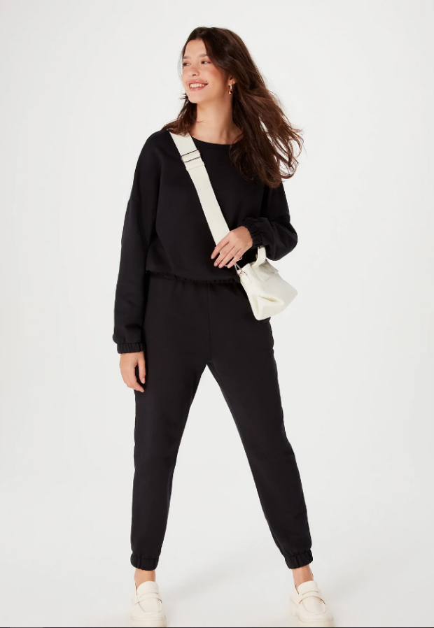 Blusão Moletom Hering Feminino - Preto