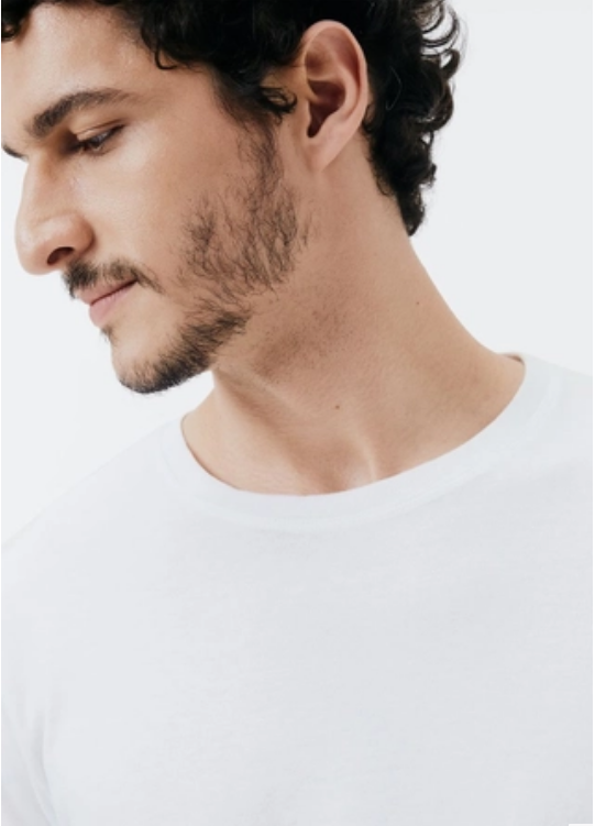 Camiseta Básica Hering Manga Longa Masculina - Branca