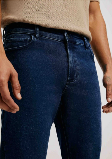 Calça Hering Slim Em Jeans Moletom Masculina - Azul