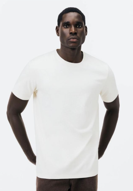 Camiseta Manga Curta Super Cotton Masculina Hering - Off White