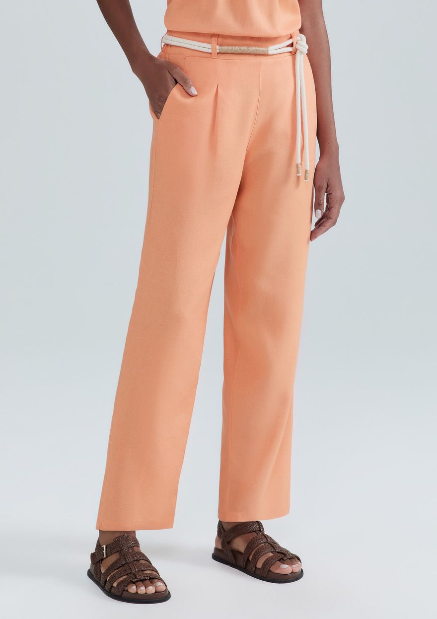 Calça Hering com Cinto Laranja Feminina