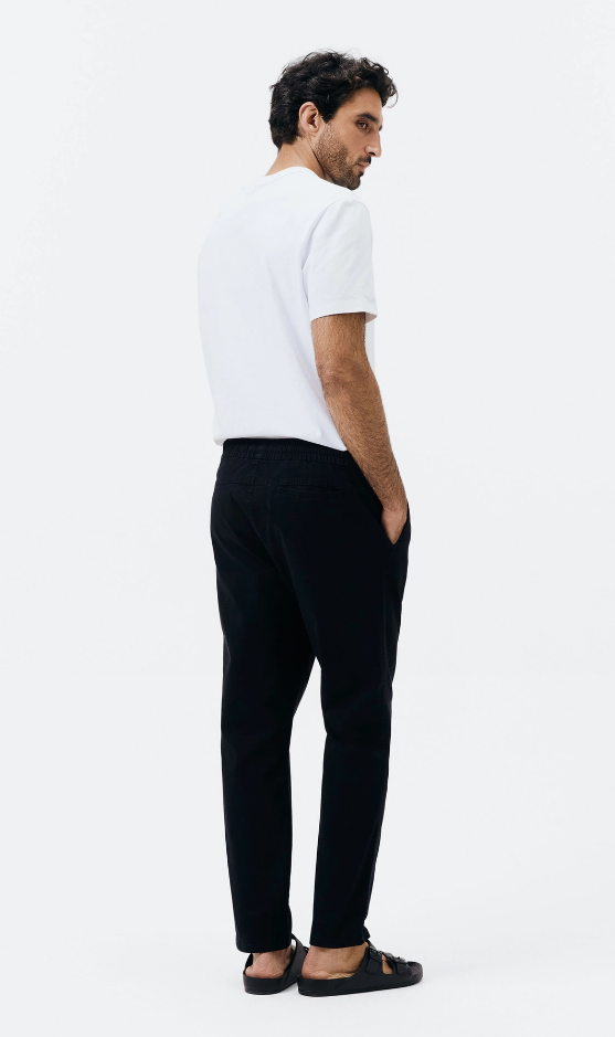Calça Básica Jogger Hering Sarja com Elastano Masculina -Preta