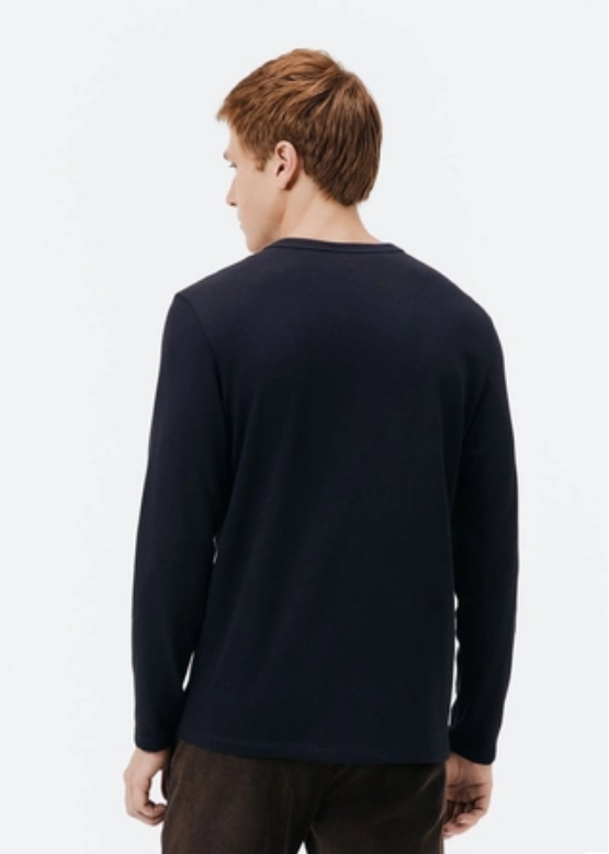 Camiseta Hering Masculina Manga Longa Em Algodão Peruano - Preto