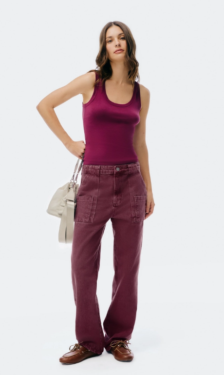 Regata Hering Feminina Slim Decote U Em Tricô De Viscose - Roxo