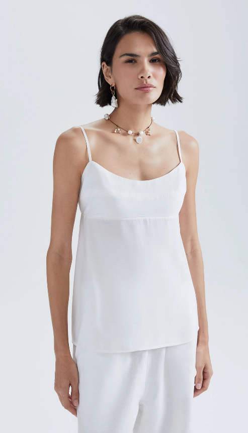 Regata Feminina Hering Evasê Em Modal - Off White