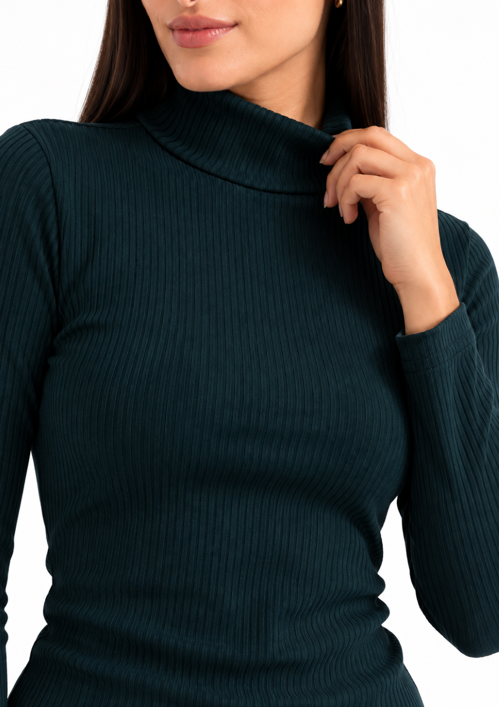 Blusa Térmica Manga Longa Canelada DC Têxtil Feminino - Preto