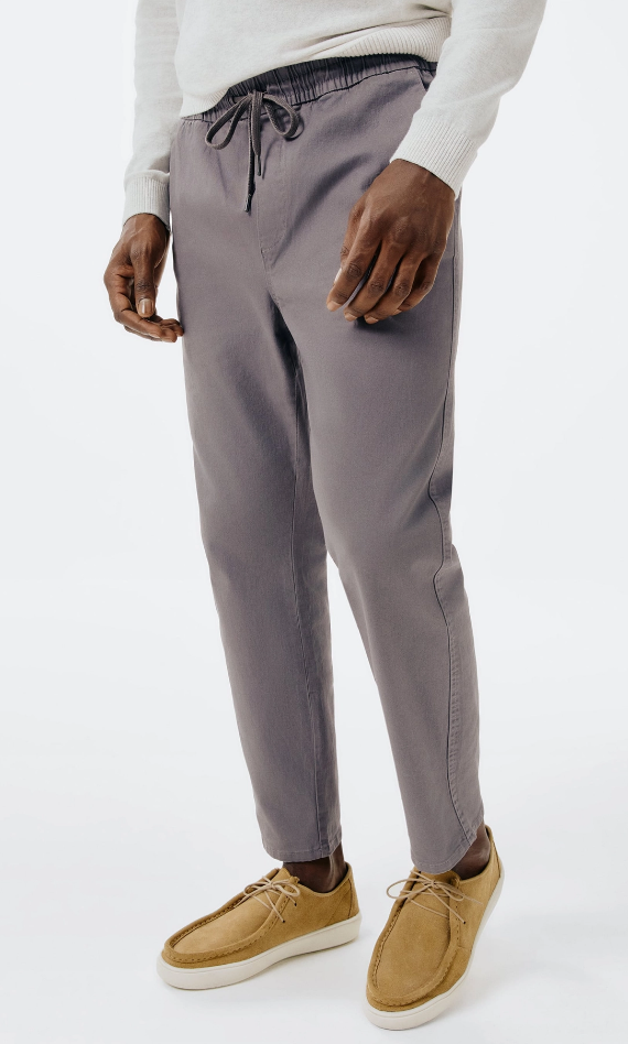 Calça Jogger Hering Básica Sarja Com Elastano Masculina - Cinza