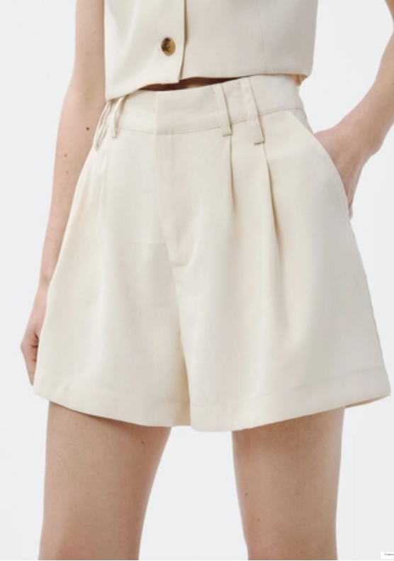 Shorts Hering Em Alfaiataria Peach Touch - Creme