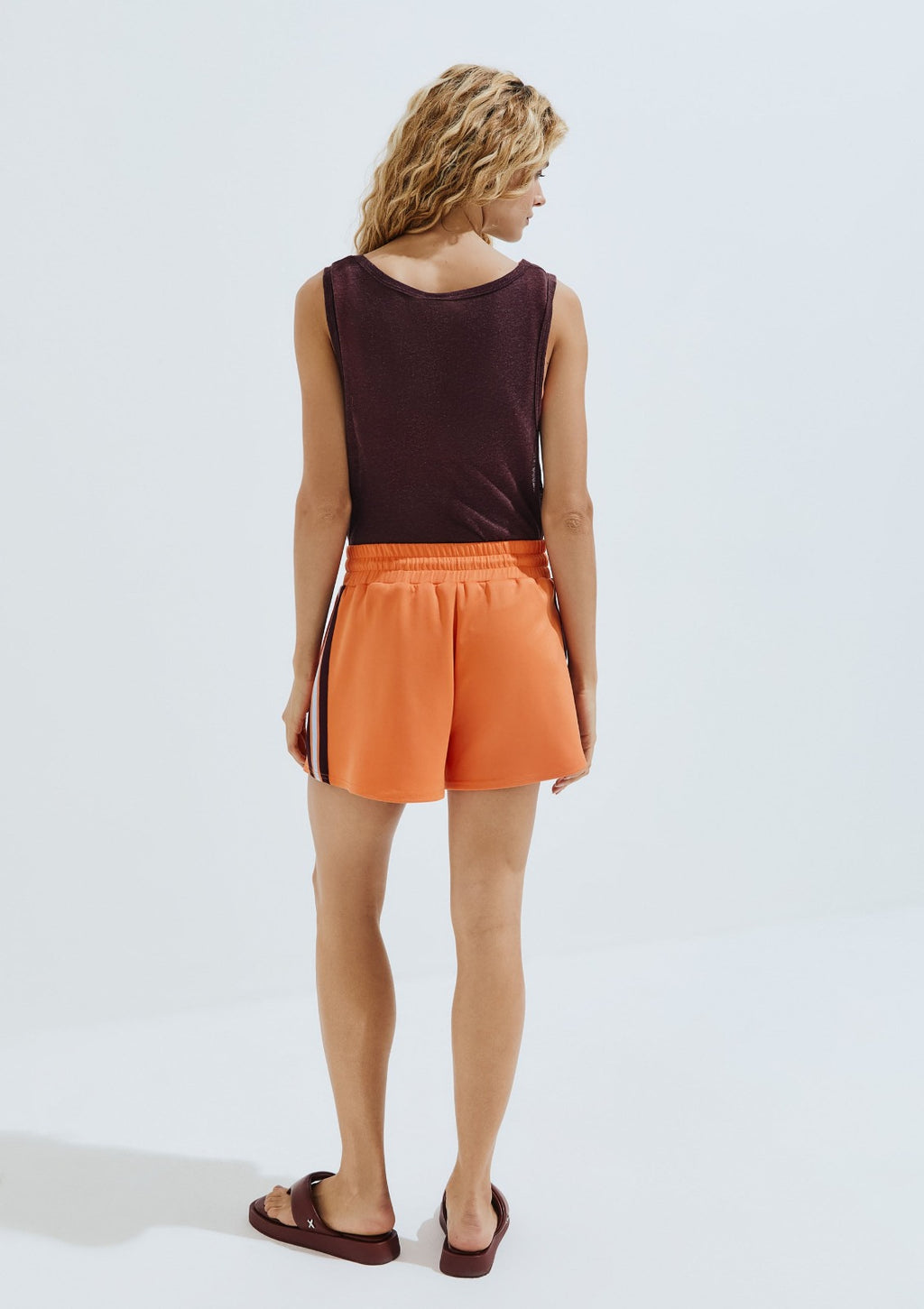 Shorts 1970 Hering Runner Listras Feminino - Laranja