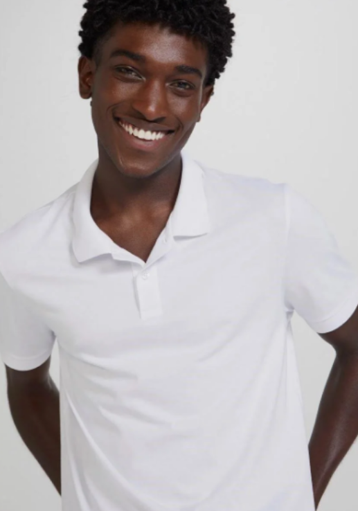 Camisa Polo Hering Algodão Peruano Masculina - Branca