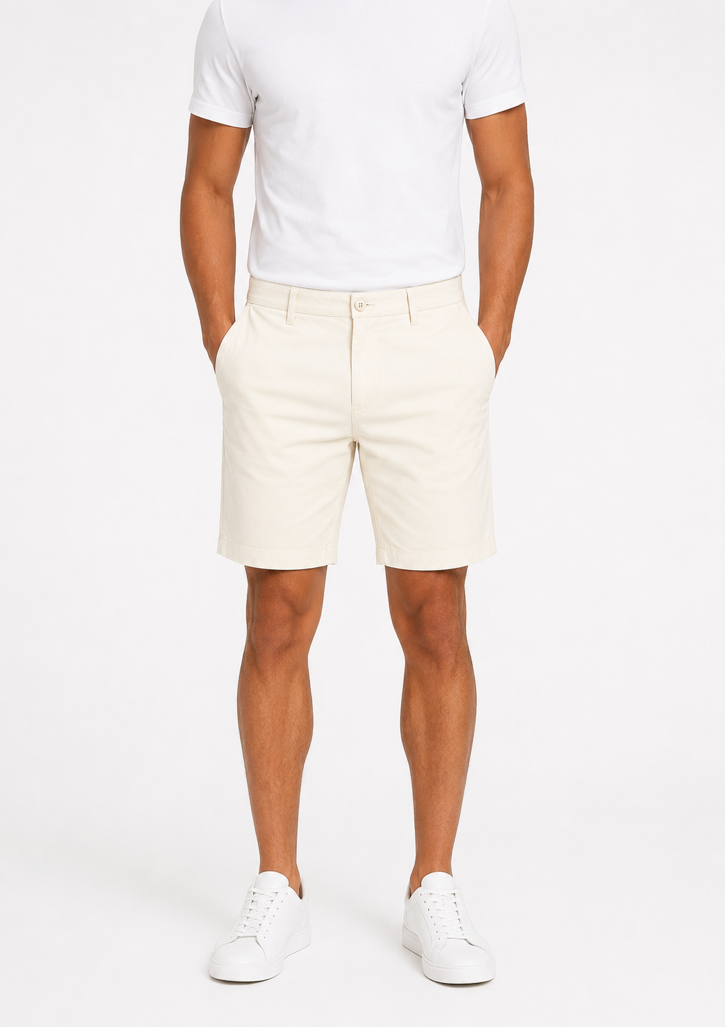 Bermuda Masculina Sarja Arrow com Elastano - Off White