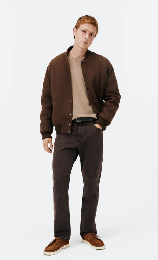 Camiseta Masculina Hering Texturizada Em Algodão Peruano - Marrom