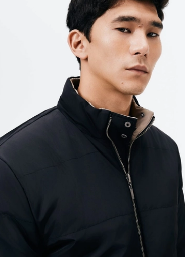 Jaqueta Hering Masculina Comfort Puffer Dupla Face - Preta