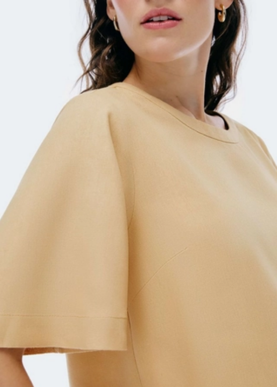 Blusa Linho Bege Hering Feminina