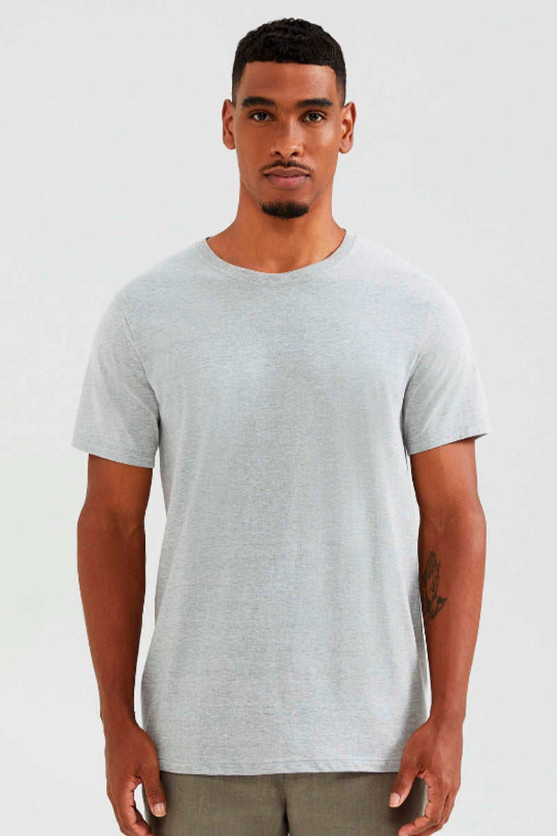 Camiseta Básica Hering World Malha Flamê Masculina - Cinza