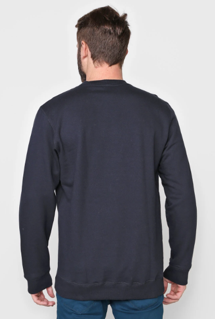 Blusão Básico Hering Comfort Em Moletom Peluciado Masculino - Marinho