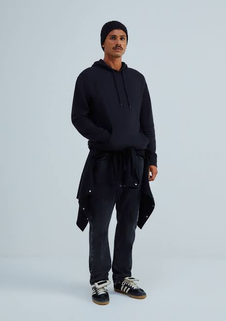 Blusão Básico Hering Moletom Peluciado Comfort Masculino - Preto