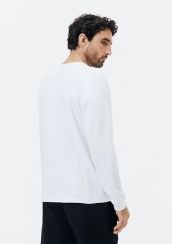 Camiseta Básica Hering Manga Longa Slim Masculina - Branca