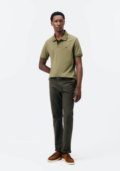 Camisa Polo Hering Básica Em Piquet Com Bordado Masculina - Verde