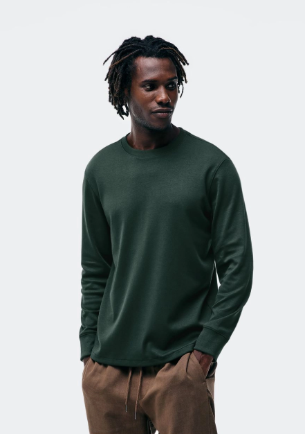 Camiseta Manga Longa Hering em Algodão Peruano Masculina - Verde