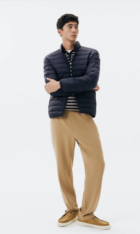 Jaqueta Hering Básica Masculina Puffer Regular Matelassê - Azul