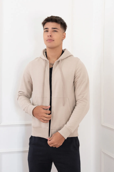 Jaqueta Em Moletom Peluciado Hering Masculina - Bege