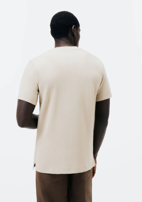Camiseta  Hering Henley Regular Texturizada Masculina - Bege