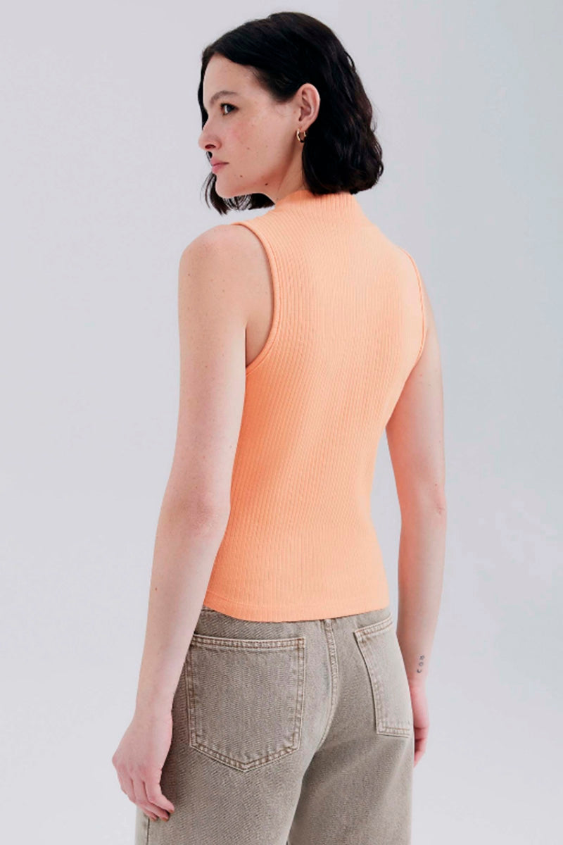 Blusa Regata Hering Gola Alta Feminina - Laranja