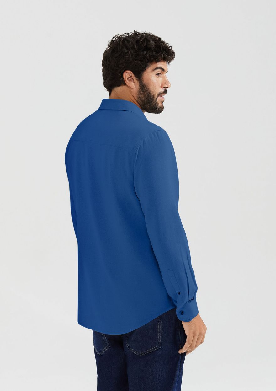 Camisa Hering em Linho masculina - Azul